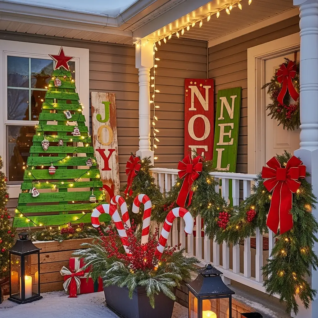 DIY Christmas porch decorations