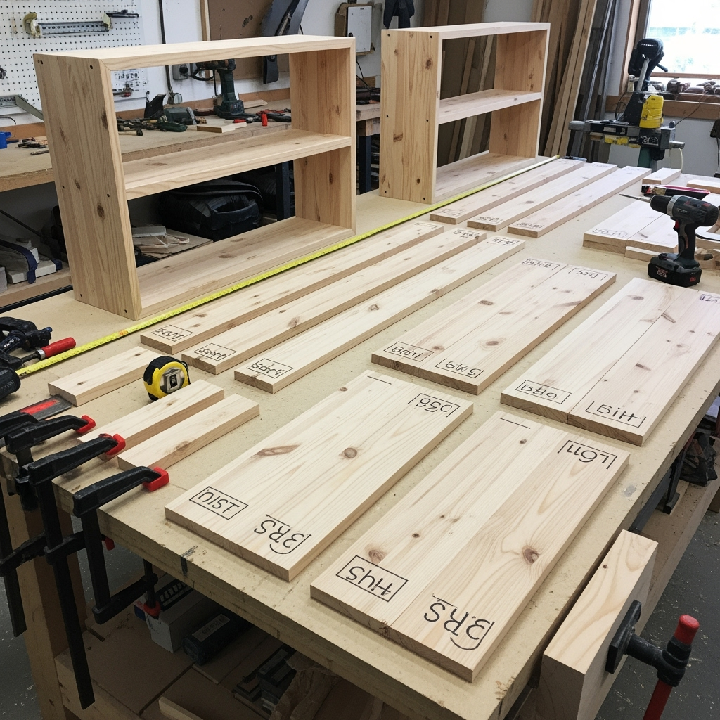 DIY bookshelf woodworking plan