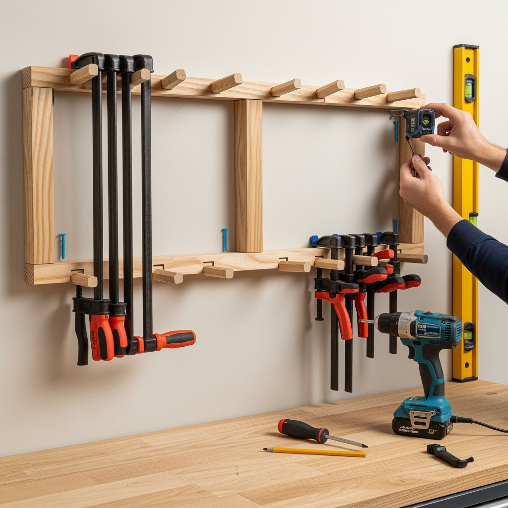 DIY clamp rack
