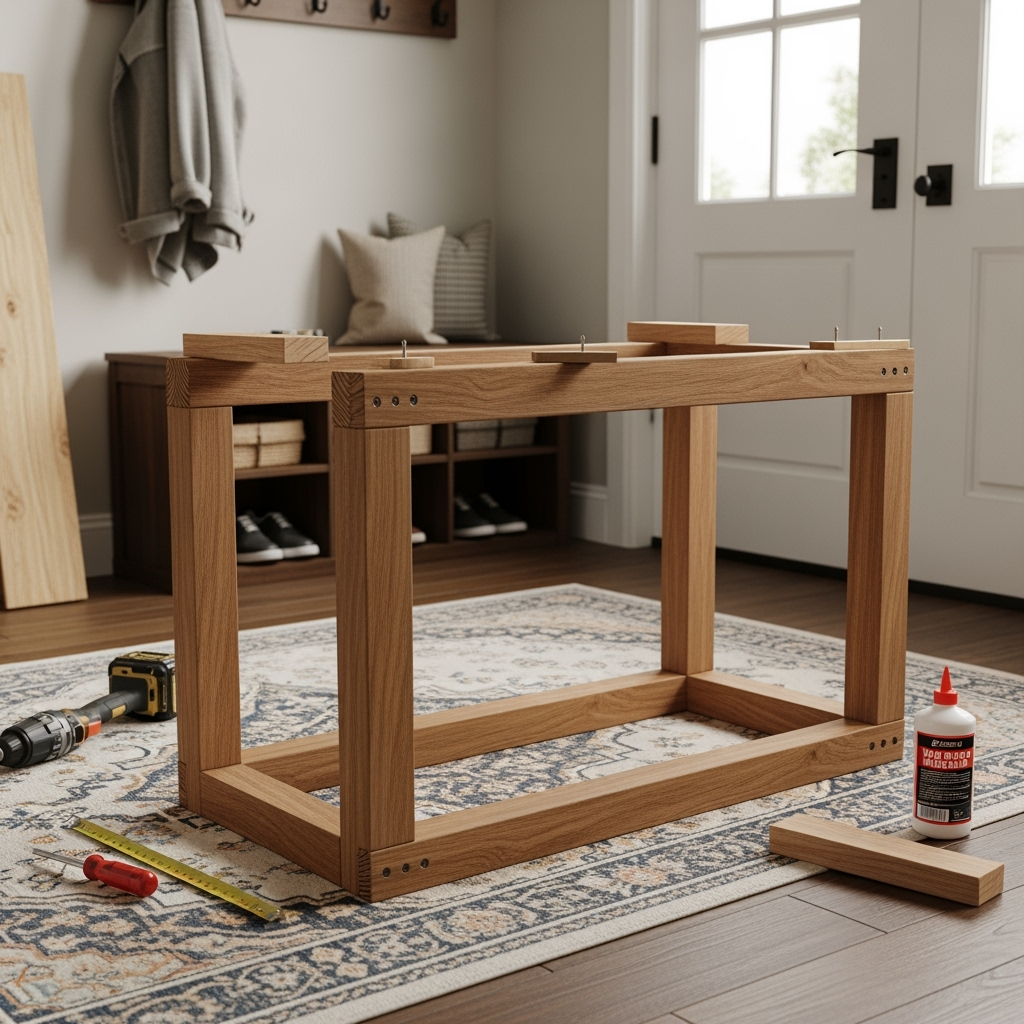 DIY entryway bench