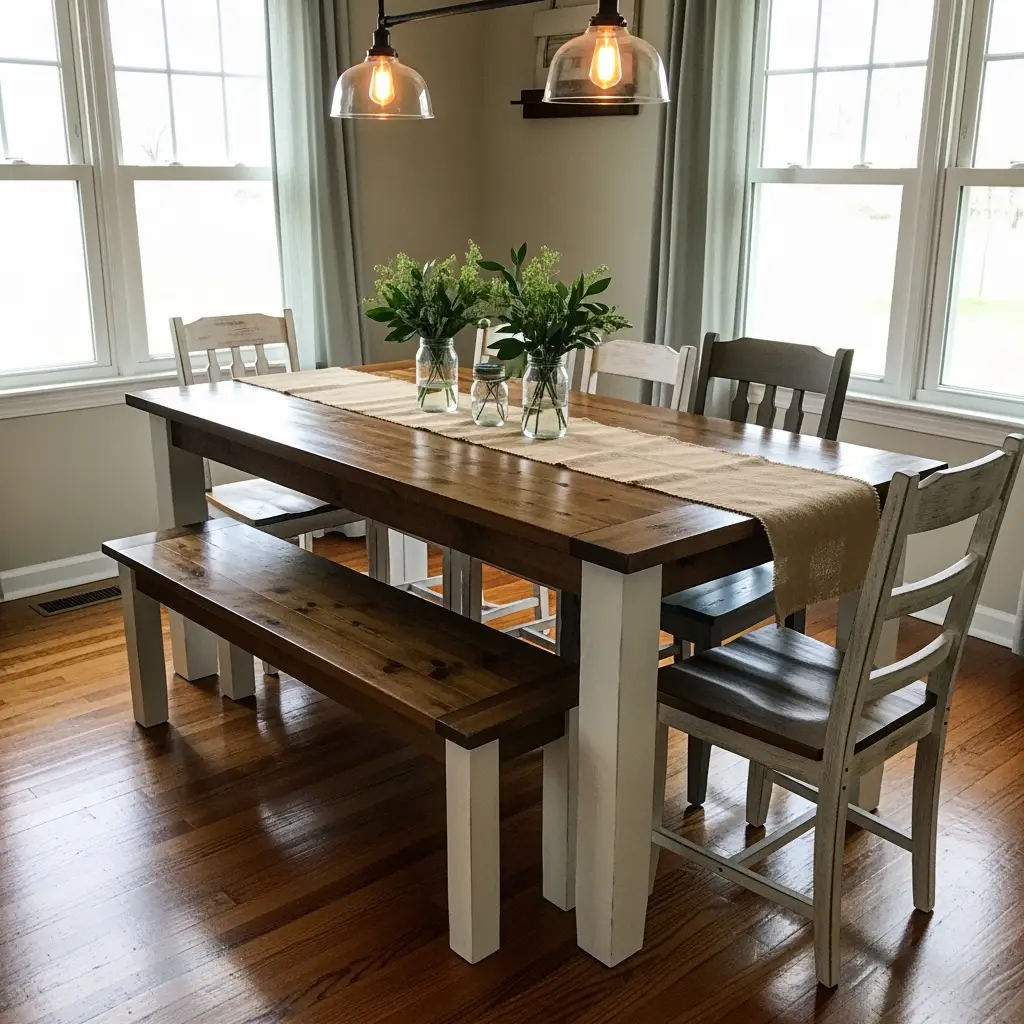 DIY farmhouse dining table