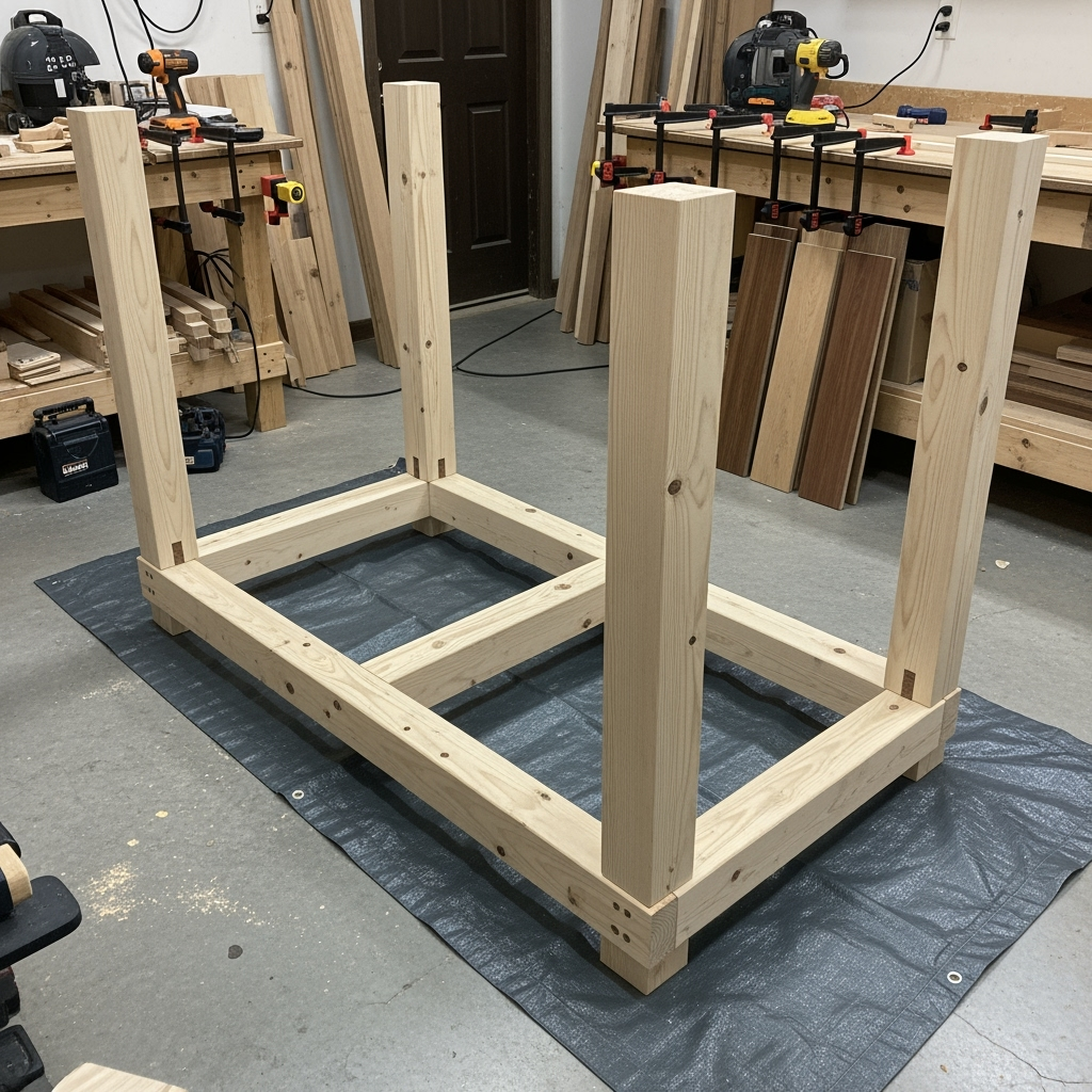 DIY farmhouse dining table