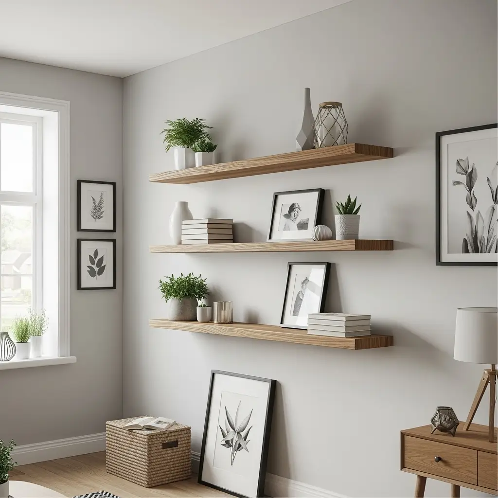 DIY floating shelves