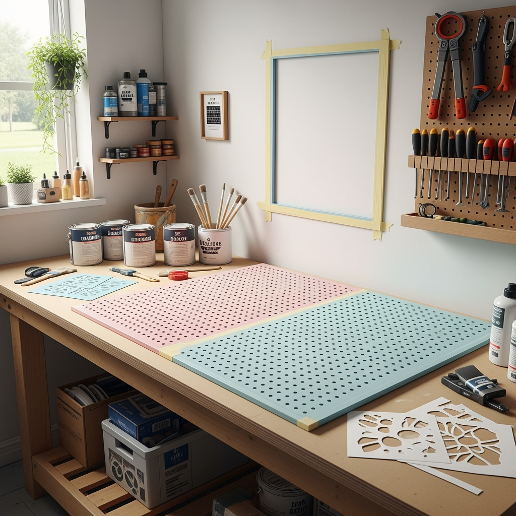 DIY pegboard organization