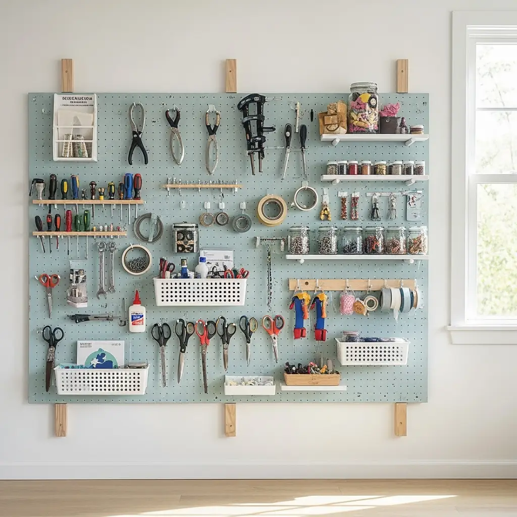 DIY pegboard organization