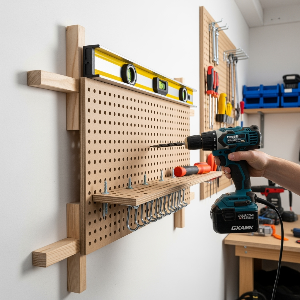 DIY pegboard organization