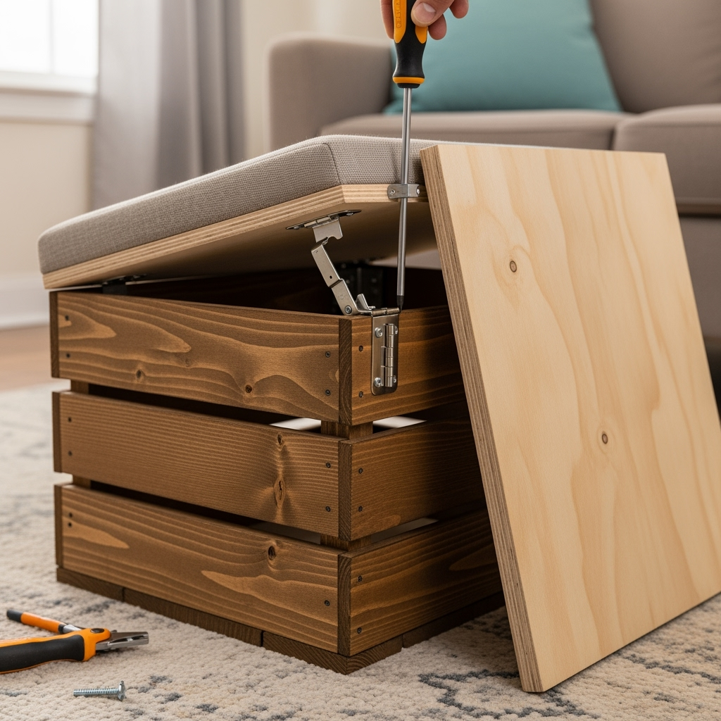 DIY storage ottoman