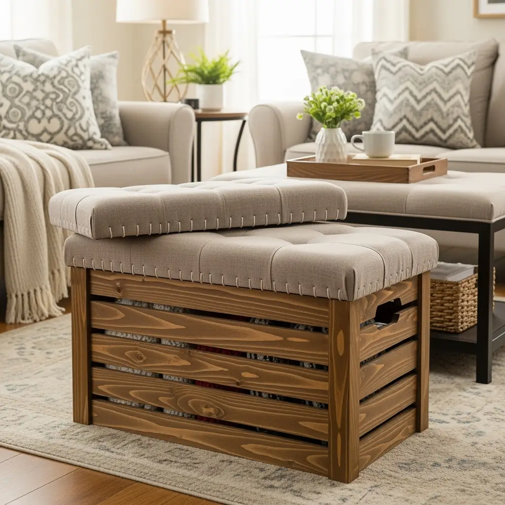 DIY storage ottoman