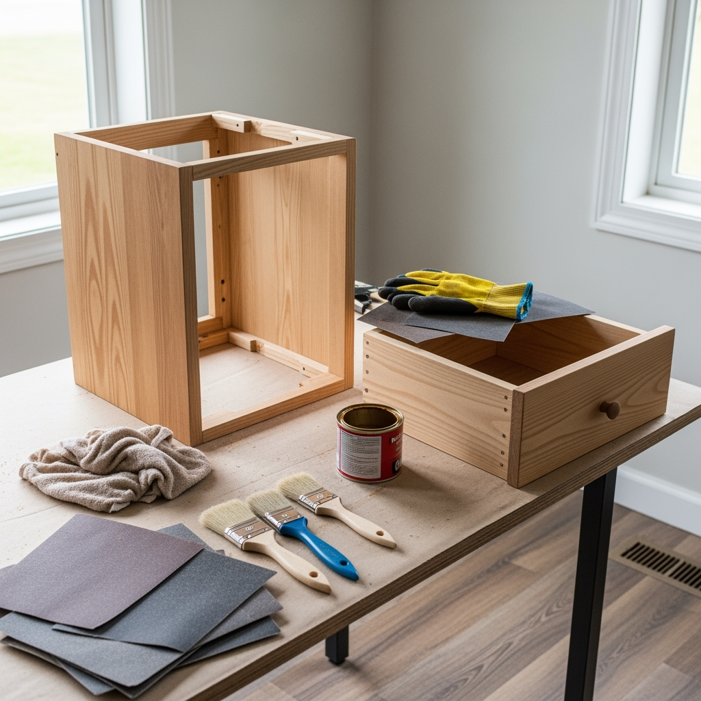 DIY wooden nightstand