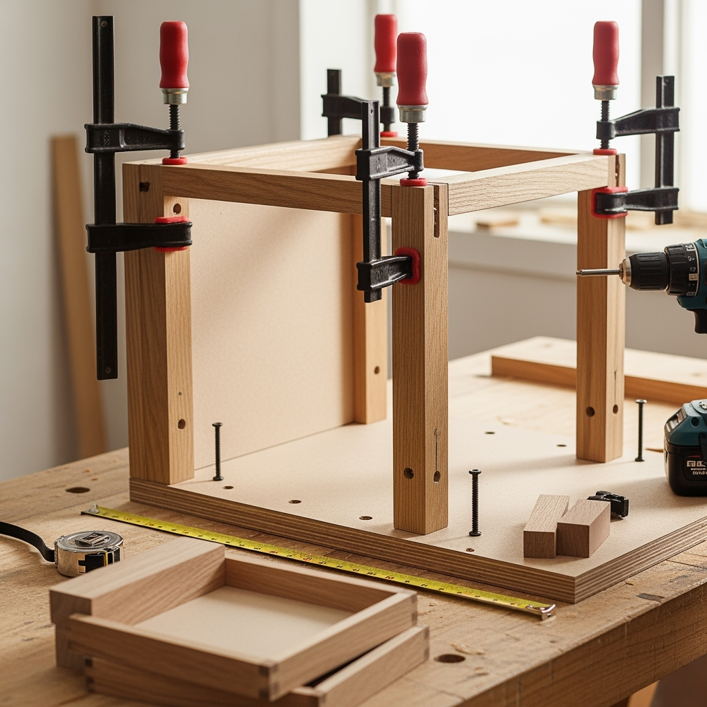 DIY wooden nightstand