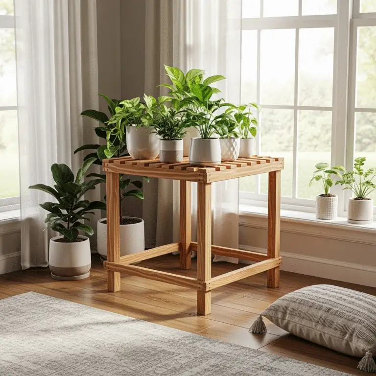 DIY wooden plant stand