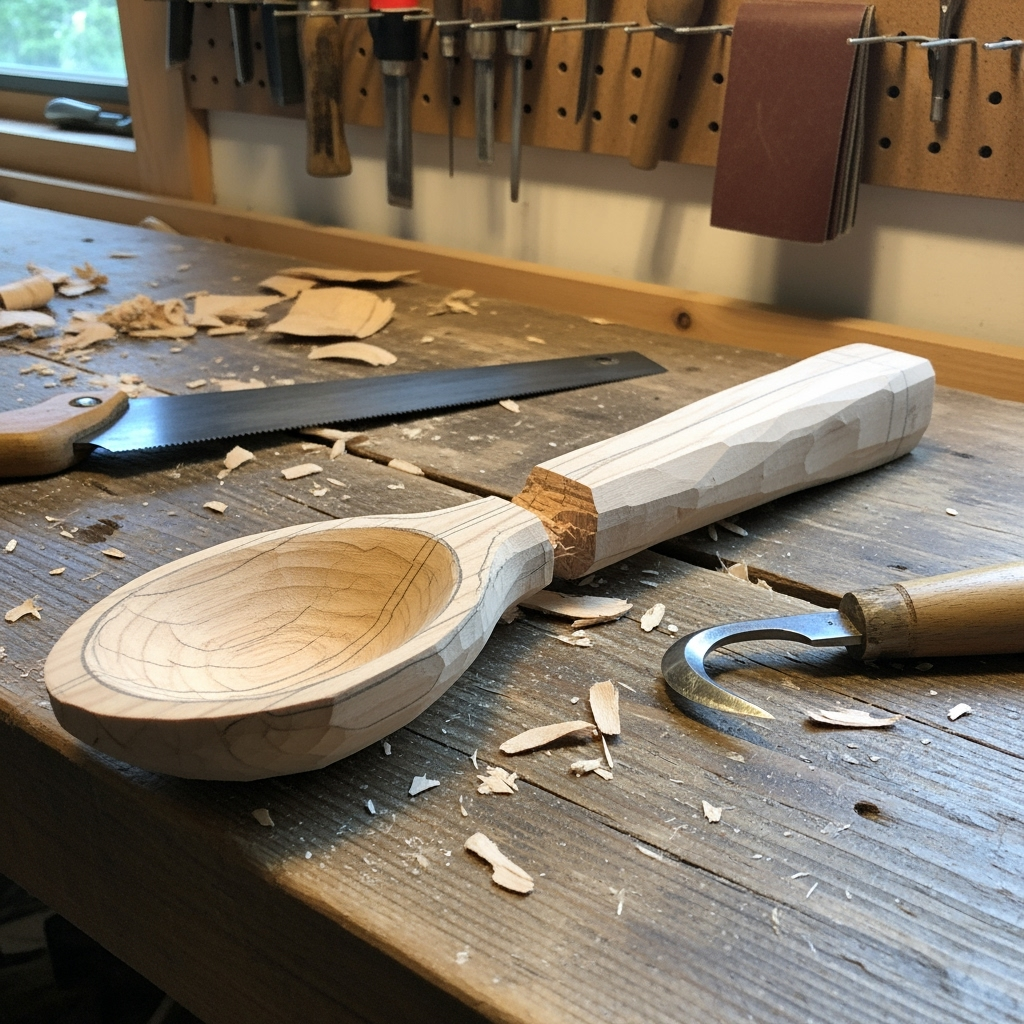 DIY wooden spoon carving