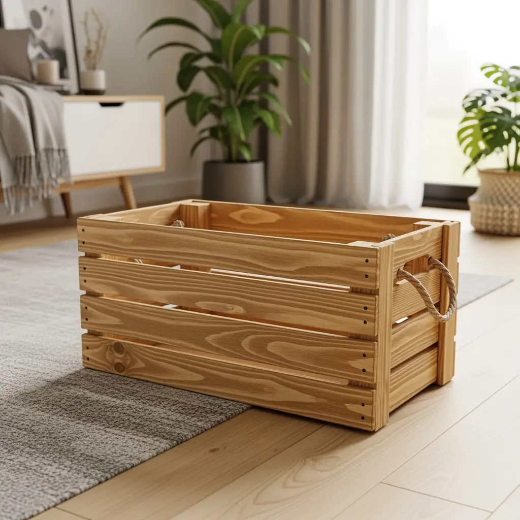 DIY wooden storage crate