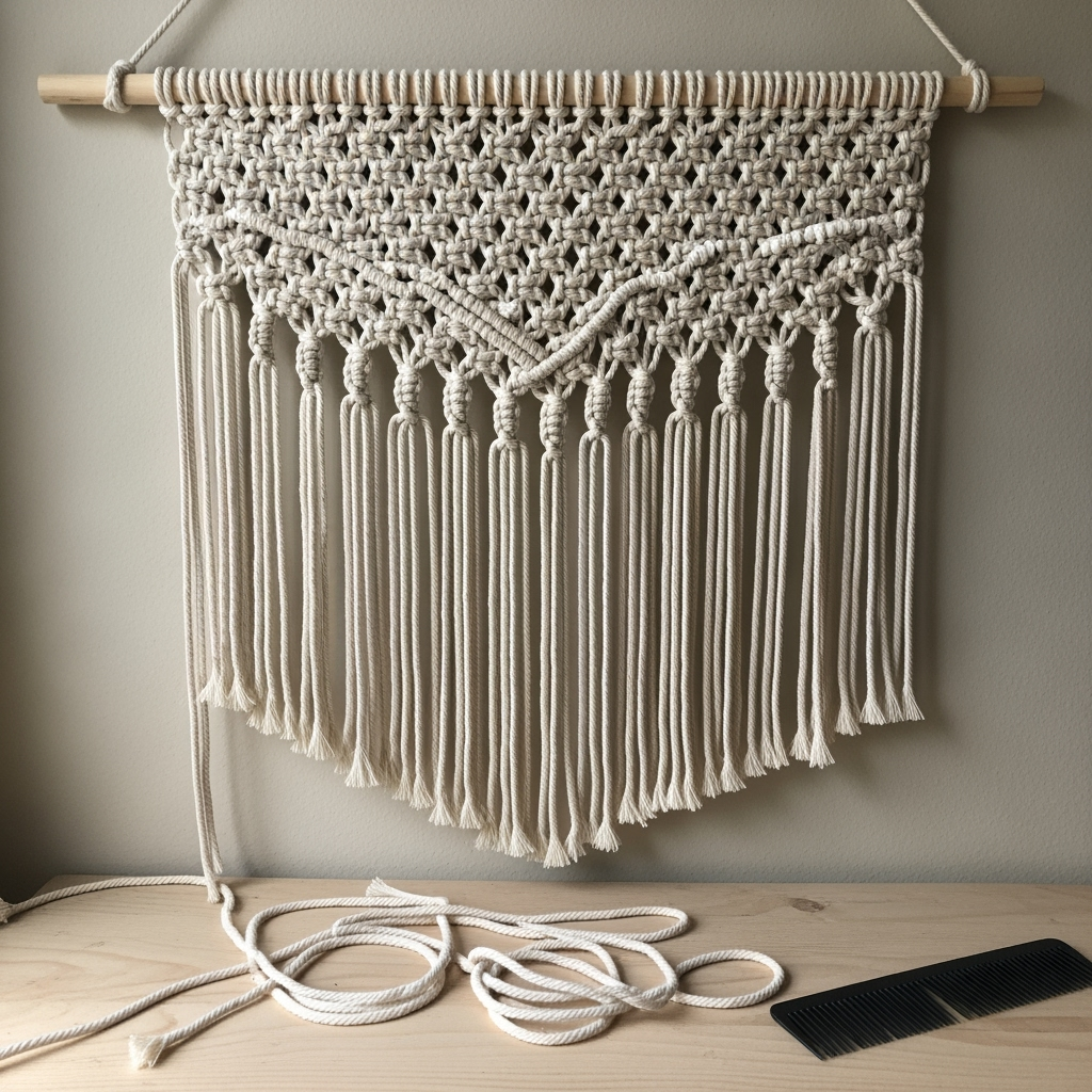 Macramé wall décor tutorial