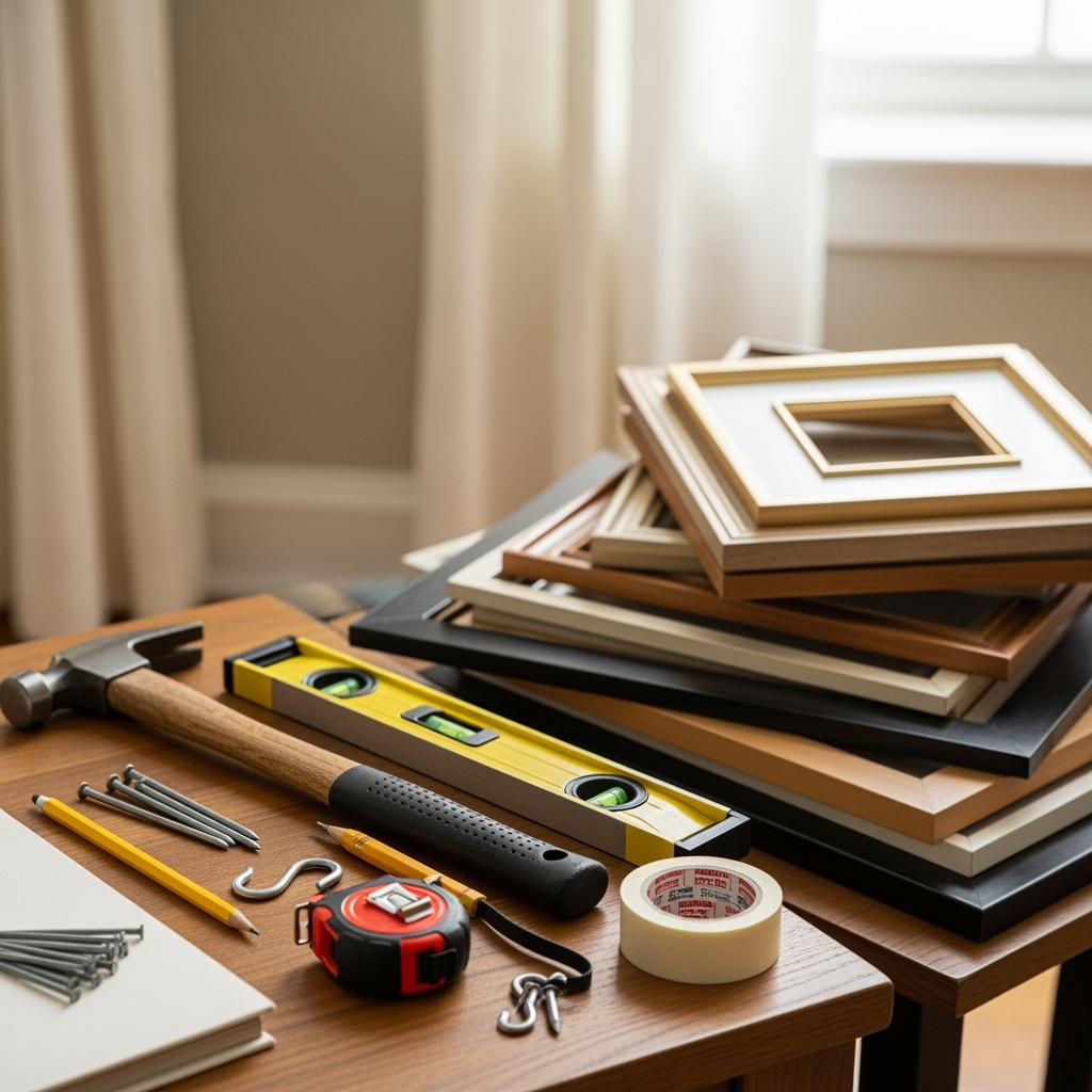 DIY gallery wall setup