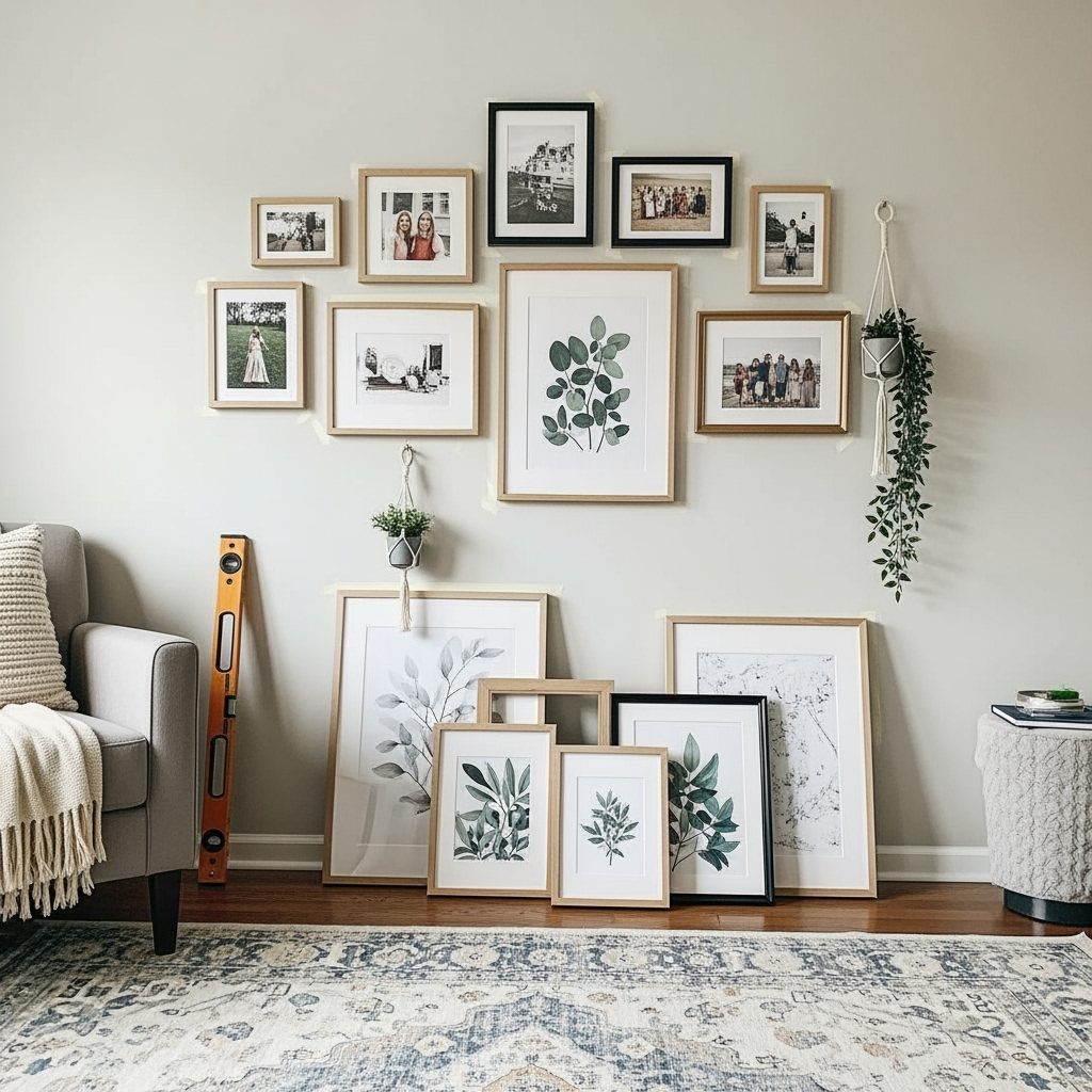 DIY gallery wall setup