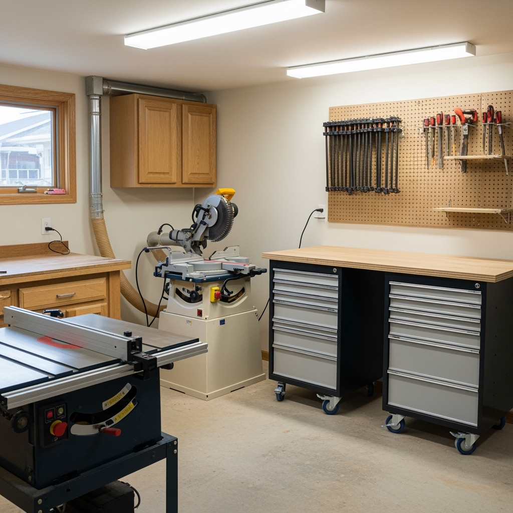 small woodshop layout