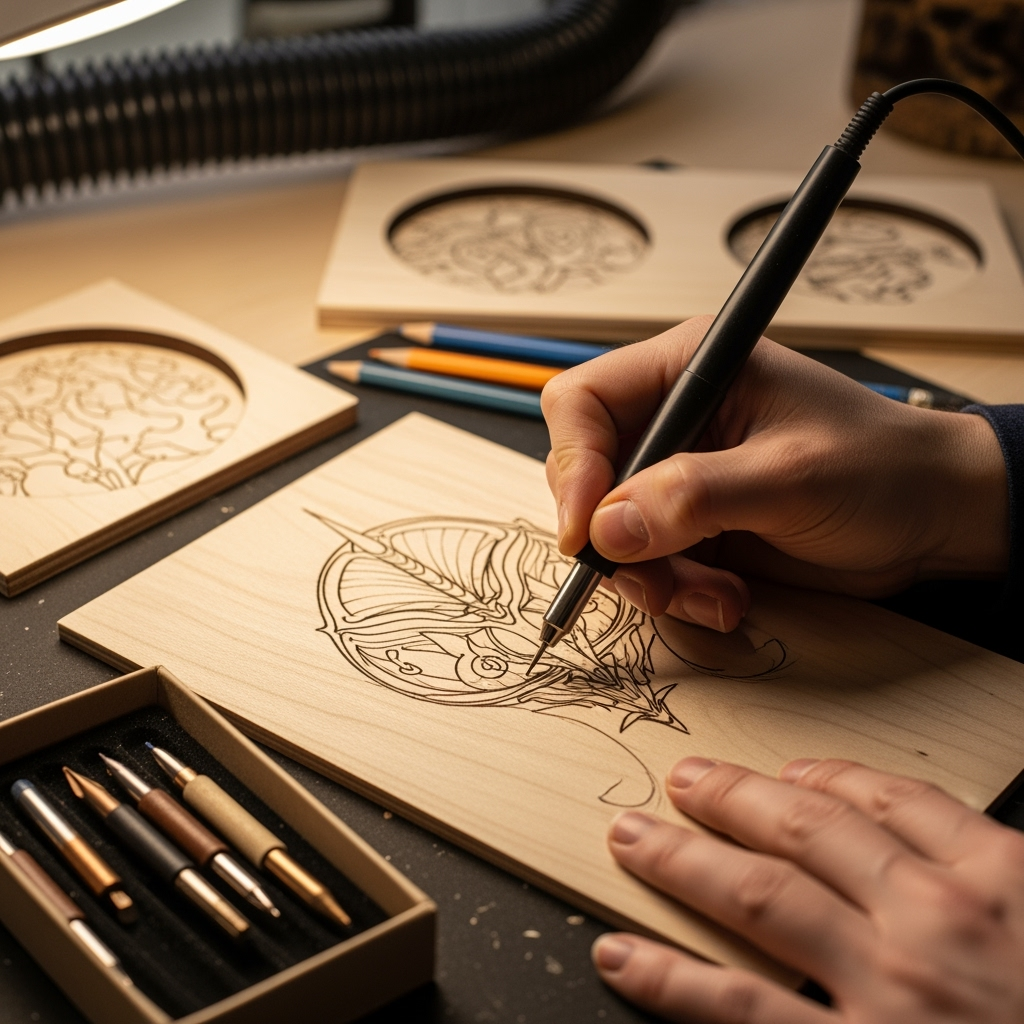 wood burning art
