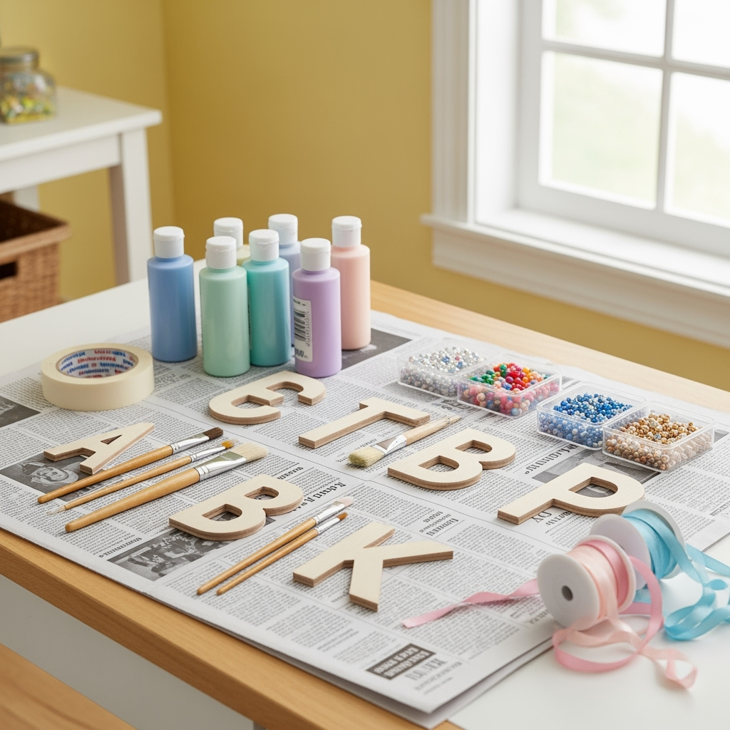 wooden letters decorated