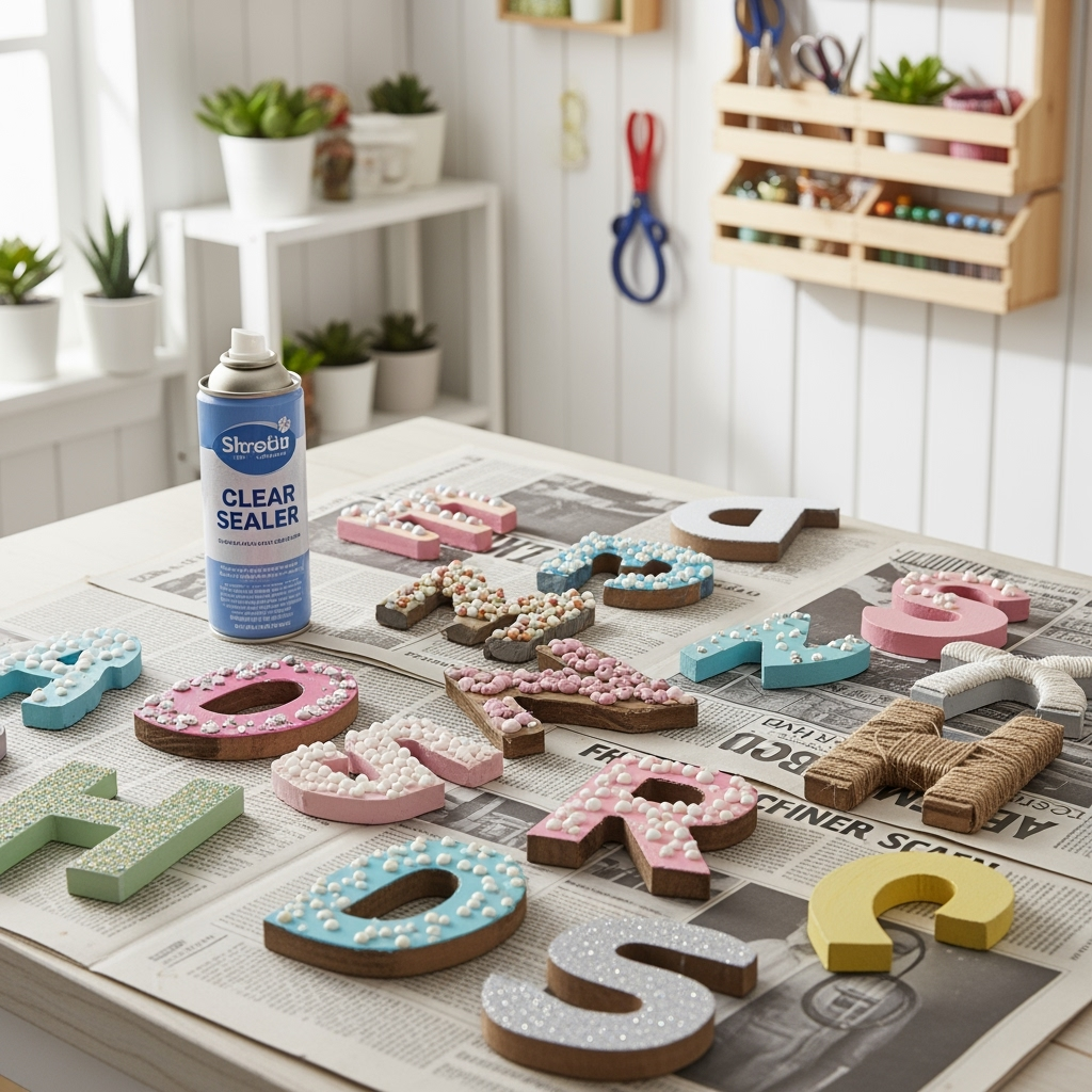 wooden letters decorated