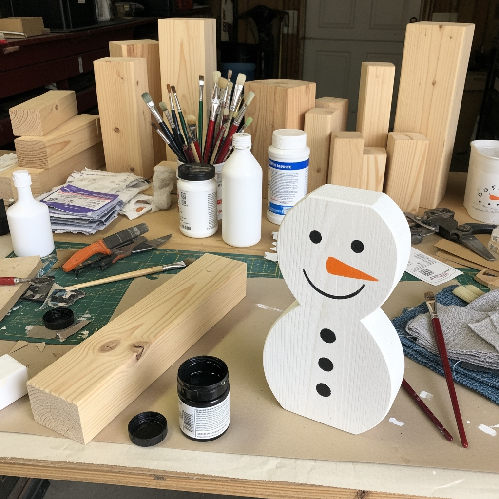 wooden snowman crafts