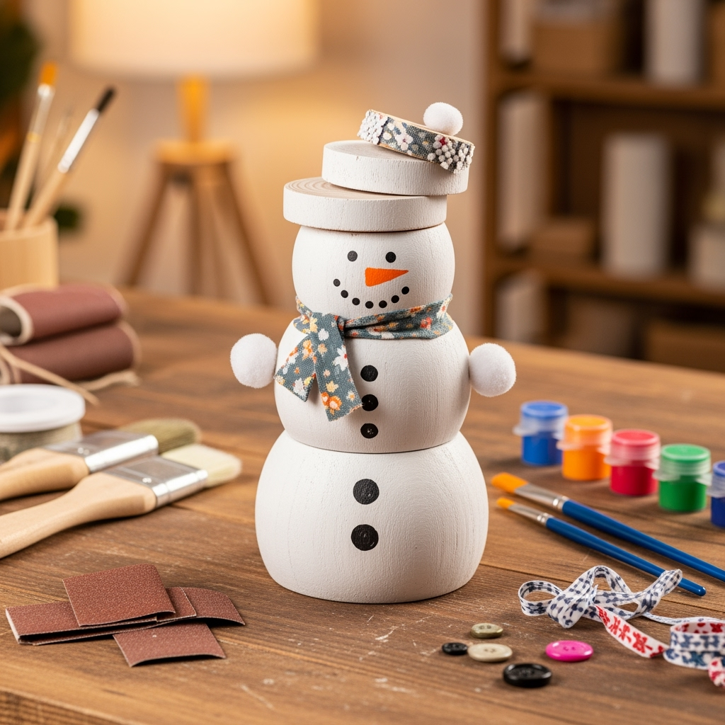 wooden snowman crafts